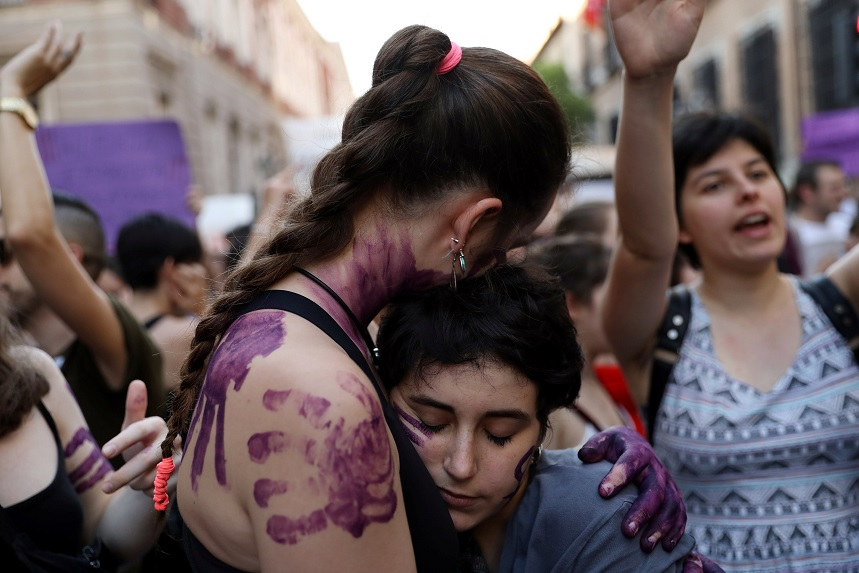 Manifestación en España por caso "La Manada" (Fotografía: Reuters)